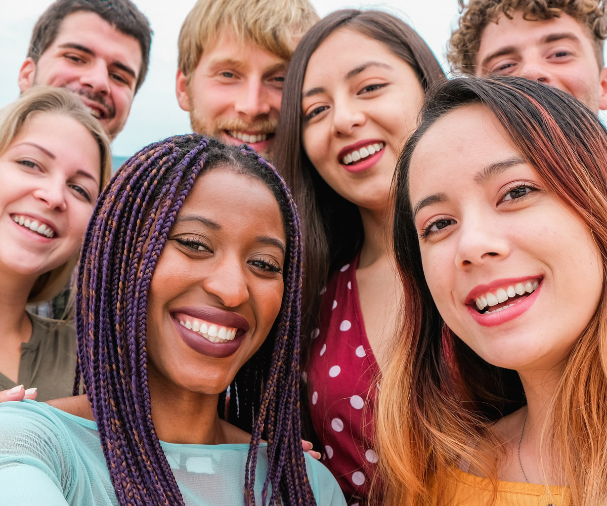 Young adults smiling