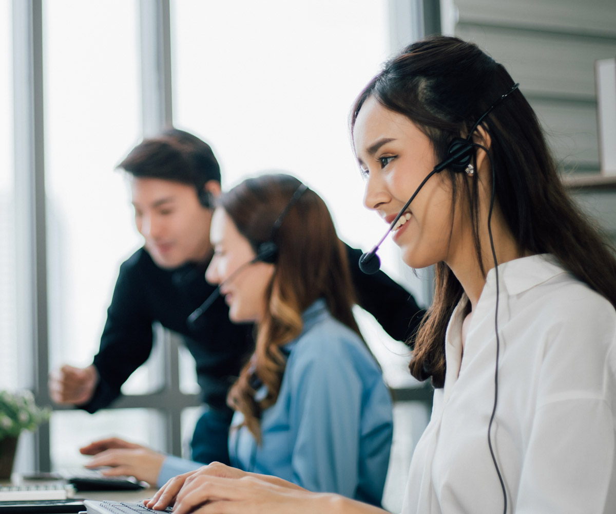 customer support representative on phone